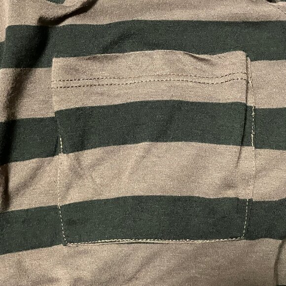 Splendid Striped Black & Gray 3/4 Sleeve Blouse, Size Large, Pocket, NWT - Picture 8 of 9